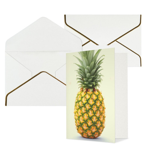 BAFAFA fresh pineapple Printed Greeting Cards Blank Note Cards Birthday Cards Sympathy Cards With Envelopes Christmas Cards White
