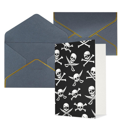 pirate Printed Greeting Cards Blank Note Cards Birthday Cards Sympathy Cards With Envelopes Christmas Cards Black