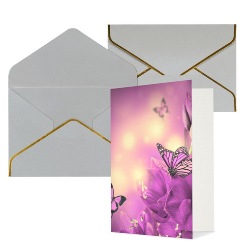 BAFAFA Purple Flower butterfly Printed Greeting Cards Blank Note Cards Birthday Cards Sympathy Cards With Envelopes Christmas Cards Light Grey BAFAFA Purple Flower butterfly Printed Greeting Cards Blank Note Cards Birthday Cards Sympathy Cards With Envelopes Christmas Cards Light Grey