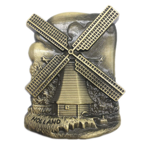 Windmill Netherlands Holland Fridge Magnet 3D Metal Handmade Craft Tourist Travel City Souvenir Collection Letter Refrigerator Sticker