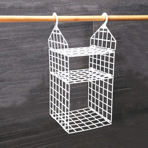 Booluee Plastic Hanging Closet Organizer, Folding Wardrobe Storage Rack, Multi-Layer Foldable Hanging Storage Rack, Clothing Organization Rack (Small)