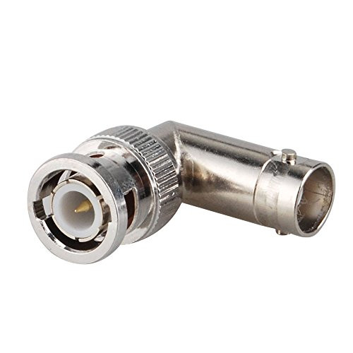 wlaniot BNC Right Angle Adapter BNC Male to BNC Female Elbow Right Angle RF Coaxial Connector for CCTV 2pcs