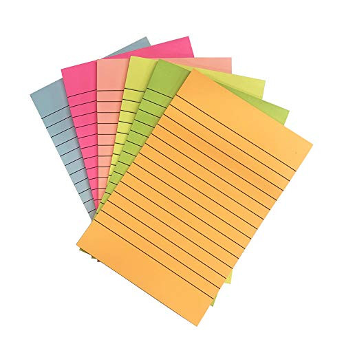 Sticky Notes,EVNEED 6 Pads Sticky Notes Lined,4 in x 6 in, 50 Sheets/Pad