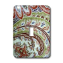 3dRose lsp_33377_1 Red Green Blue Paisley Single Toggle Switch