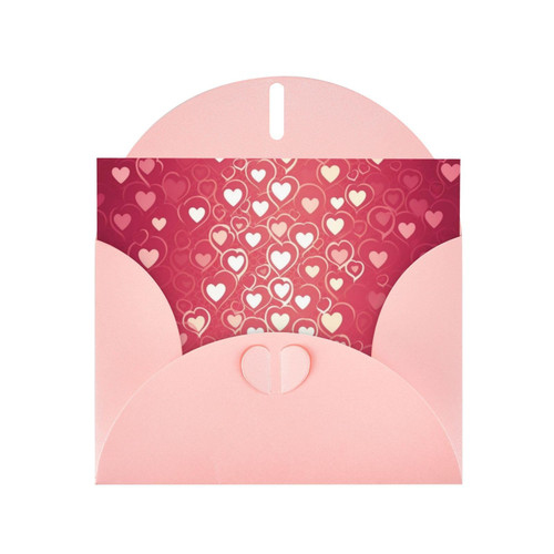 BAFAFA heart pattern Printed Greeting Card Thank You Card With Envelopes All Occasion Colored Stationary Greeting Cards - 4 '' X 6 '' Pink