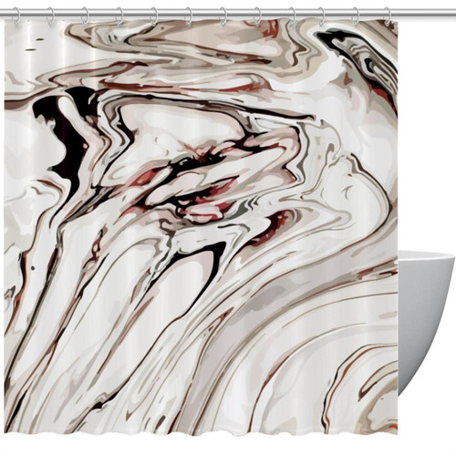 VAPOKF Shower Curtain for Bathroom Decor, Beautiful Lines Waterproof Polyester Fabric Bath Curtain Set with 12 Hooks - 60x72 Inches