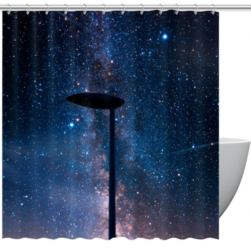 VAPOKF Shower Curtain for Bathroom Decor, Starry Sky Waterproof Polyester Fabric Bath Curtain Set with 12 Hooks - 72x72 Inches