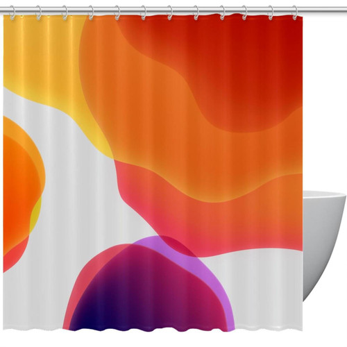 VAPOKF Shower Curtain for Bathroom Decor, Purple Orange and Red Waterproof Polyester Fabric Bath Curtain Set with 12 Hooks - 72x72 Inches