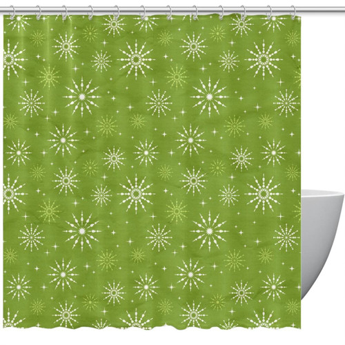 VAPOKF Shower Curtain for Bathroom Decor, Green Floral Waterproof Polyester Fabric Bath Curtain Set with 12 Hooks - 72x72 Inches
