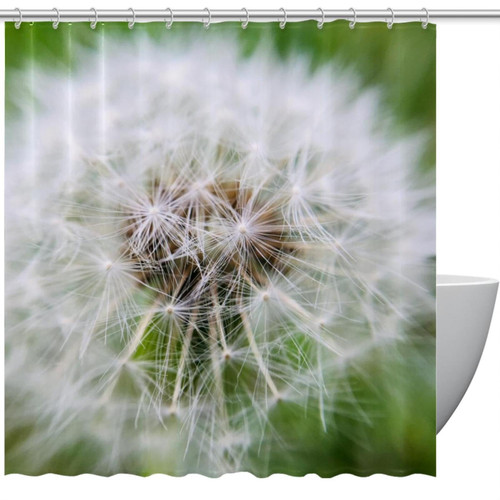 VAPOKF Shower Curtain for Bathroom Decor, White Blooming Dandelion Waterproof Polyester Fabric Bath Curtain Set with 12 Hooks - 66x72 Inches VAPOKF Shower Curtain for Bathroom Decor, White Blooming Dandelion Waterproof Polyester Fabric Bath Curtain Set with 12 Hooks - 66x72 Inches