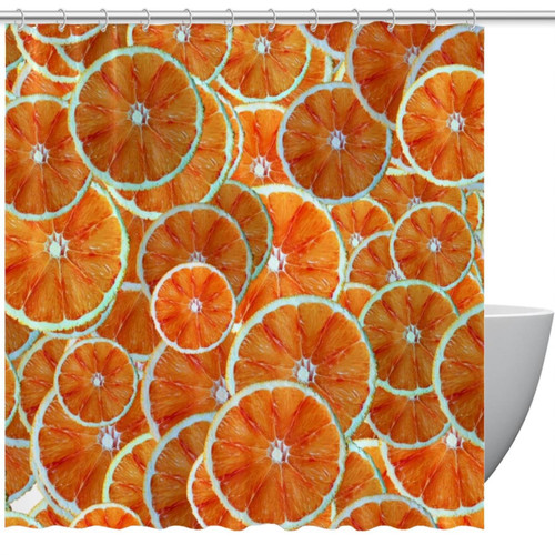 VAPOKF Shower Curtain for Bathroom Decor, Orange Slices Waterproof Polyester Fabric Bath Curtain Set with 12 Hooks - 66x72 Inches