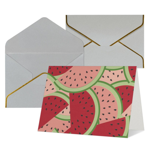 BAFAFA Red Watermelon Printed Greeting Note Cards Thank You Cards Blank Notecards Wtih Envelopes Holiday Cards For Christmas Birthdays Light Grey