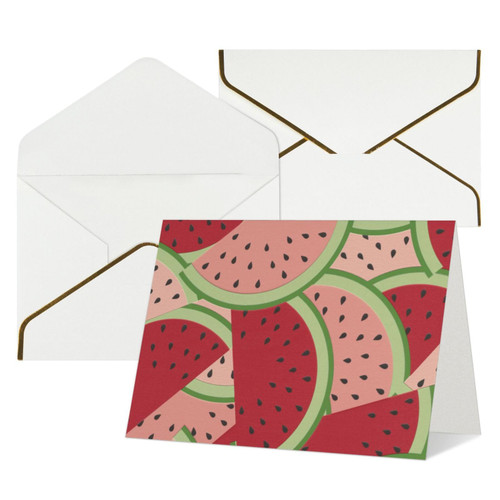 BAFAFA Red Watermelon Printed Greeting Note Cards Thank You Cards Blank Notecards Wtih Envelopes Holiday Cards For Christmas Birthdays White