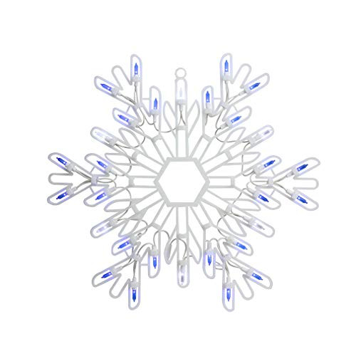 Northlight 15" LED Lighted Pure White and Blue Snowflake Christmas Window Silhouette Decoration