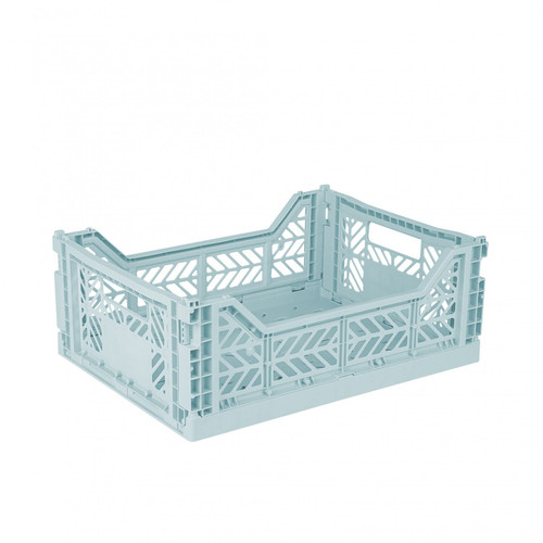 AYKASA Collapsible Storage Bins, Plastic Crate for Storage, Collapsible Crate, Utility Stackable Box, Collapsible storage box, Milk crate Collapsible storage (Medium, Arctic blue) AYKASA Collapsible Storage Bins, Plastic Crate for Storage, Collapsible Crate, Utility Stackable Box, Collapsible storage box, Milk crate Collapsible storage (Medium, Arctic blue)