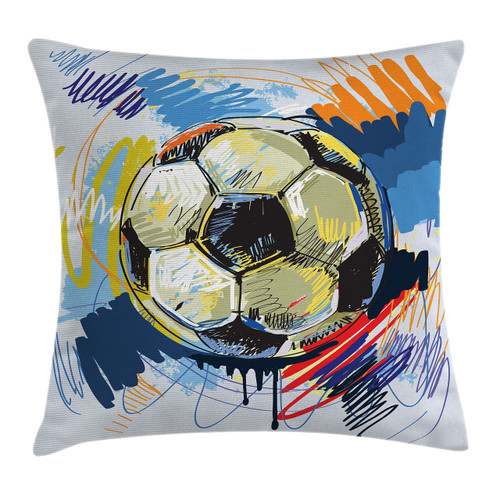 Ambesonne Soccer Throw Pillow Cushion Cover, Spherical Football Ball Illustration Colorful Distressed Details in Motion Art, Decorative Square Accent Pillow Case, 20" X 20", Grey Pink Ambesonne Soccer Throw Pillow Cushion Cover, Spherical Football Ball Illustration Colorful Distressed Details in Motion Art, Decorative Square Accent Pillow Case, 20" X 20", Grey Pink