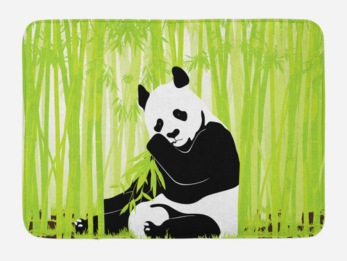 Ambesonne Panda Bath Mat, Panda Bear in Bamboo Forest Jungle Oriental Nature Wildlife Tropic Cartoon Art, Plush Bathroom Decor Mat with Non Slip Backing, 29.5" X 17.5", Lime Black Ambesonne Panda Bath Mat, Panda Bear in Bamboo Forest Jungle Oriental Nature Wildlife Tropic Cartoon Art, Plush Bathroom Decor Mat with Non Slip Backing, 29.5" X 17.5", Lime Black