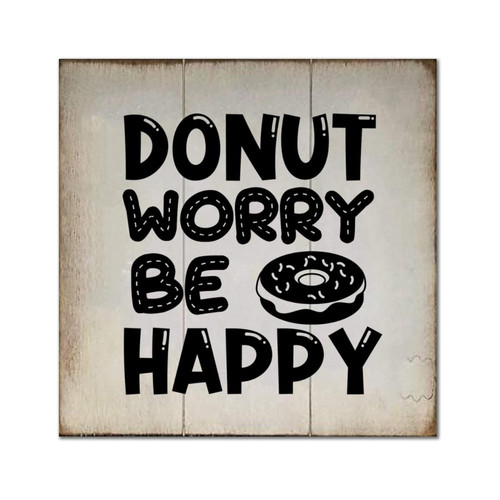 Arupkeer Dount Worry Be Happy Wood Signs Rustic Wood Plank Hanging Sign Positive Motivational Home Wall Decoration for Bedroom Kitchen Living Room Table Housewarming Gift 8x8in