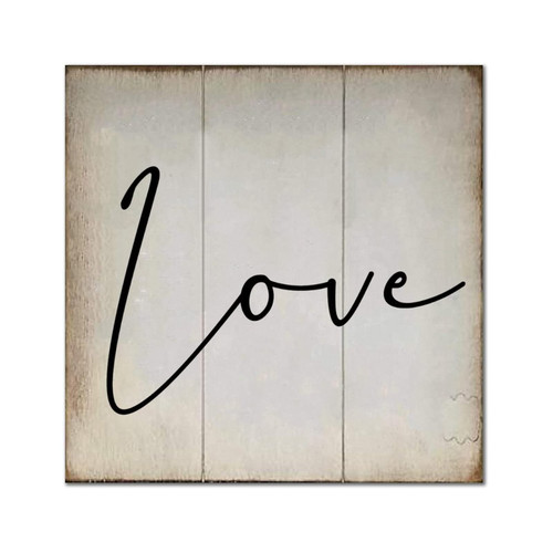 Arupkeer Love Wooden Sign Vintage Wood Block Plaque Family Quote Wood Decor Farmhouse Wall Hanging Plaque for Bedroom Kitchen Living Room Table Housewarming Gift 8x8in