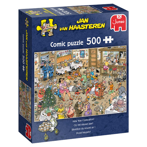 Jumbo Spiele 20034 Jan Van Haasteren-Prosit Neujahr-500 Teile Puzzle Game, Multicoloured
