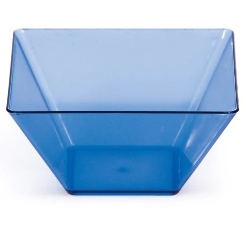 Creative Converting 8 Count 3.5-Inch Square Plastic Bowls, Mini, Translucent Blue