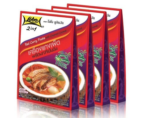Lobo 2in1 Red Curry Paste with Creamed Coconut (Pack of 4)