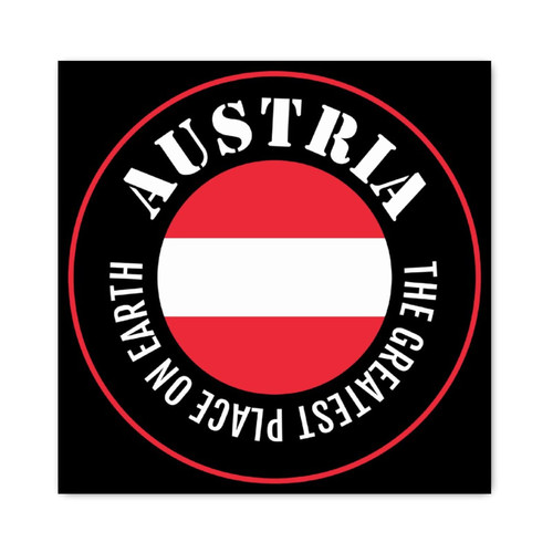 Evans1nism Wood Sign Austria Flag Wooden Wall Sign The Greatest Place on Earth Christian Home Wall Decor Austria Travel Funny Wood Printed Sign for Farmhouse Bedroom Or Living Room 12x12in