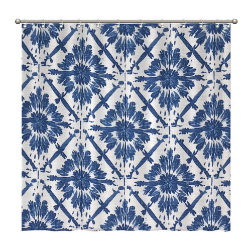 72x72 Inch Shower Curtains Indigo Blue Trellis Waterproof Fabric Shower Curtain Polyester Fabric with Hooks, Bathroom Curtain Decor, Shower Curtain Sets Machine Washable 72x72 Inch Shower Curtains Indigo Blue Trellis Waterproof Fabric Shower Curtain Polyester Fabric with Hooks, Bathroom Curtain Decor, Shower Curtain Sets Machine Washable