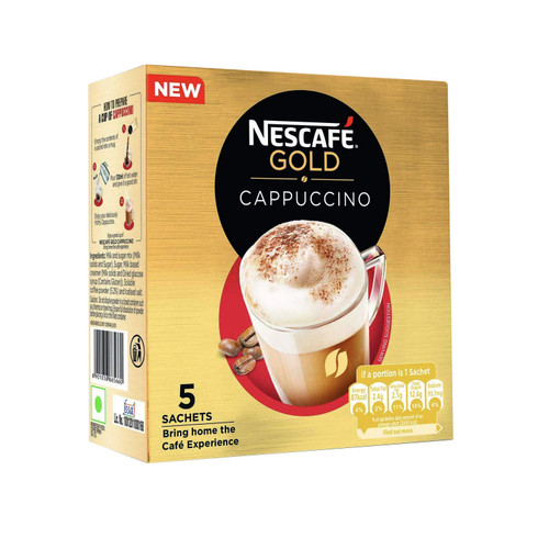 Nescafe Cappuccino Instant Coffee Premix, 25 grams- Pack of 5 - India