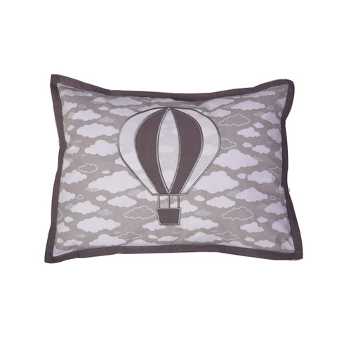 Bacati Clouds in The City Dec Pillow, White/Grey