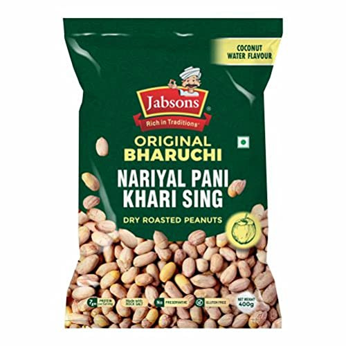 Jabsons - Dry Roasted Peanuts (Bharuchi Nariyal Pani Khari Sing) 400 G, Coconut Water