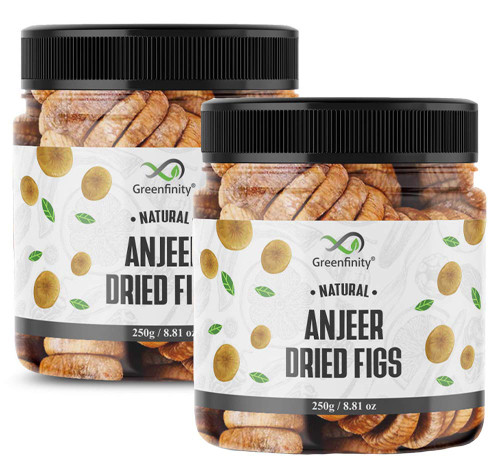 GreenFinity Premium Afghani Anjeer 250g+250g (500g), Dried Figs, Fig / Afghanistan Anjir Dry Fruit (Pack of 2 Jars)