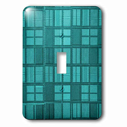 3dRose lsp_124656_1 Light and Dark Turquoise Deep Plaid Fabric Look Single Toggle Switch