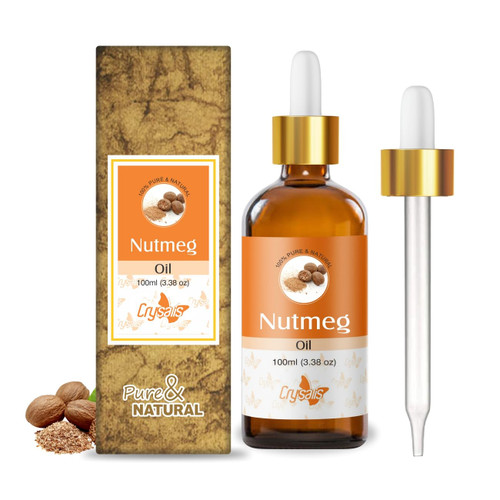 CRYSALIS Nutmeg Oil | Pure & Natural Undiluted Cold Pressed Carrier Oil - 100ml/3.38 fl oz CRYSALIS Nutmeg Oil | Pure & Natural Undiluted Cold Pressed Carrier Oil - 100ml/3.38 fl oz