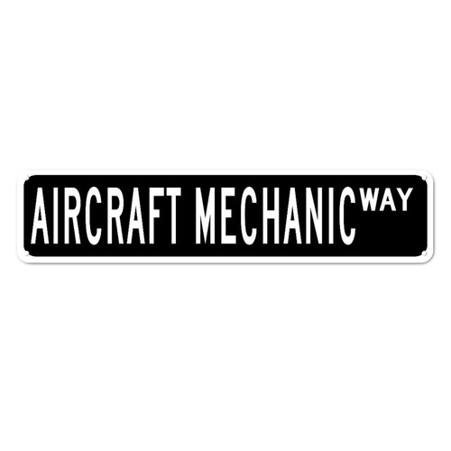 godblessign Aircraft Mechanic Street Sign Gift for Aircraft Mechanic Profession Metal Sign 4x18in Personalized Windproof Plaque Tin Sign Vintage Wall Poster for Garage Man Cave Shop Bar Pub