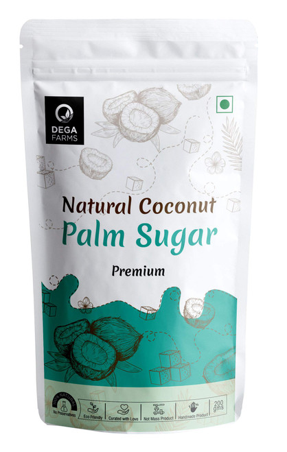 DEGA FARMS Premium Natural Coconut Palm Sugar - 200GM | Made with 100% Pure, Organic & Natural Ingredients - Sedex Certified DEGA FARMS Premium Natural Coconut Palm Sugar - 200GM | Made with 100% Pure, Organic & Natural Ingredients - Sedex Certified