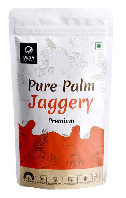 DEGA FARMS Premium Pure Palm Jaggery - 200GM | Made with 100% Pure, Organic & Natural Ingredients - Sedex Certified DEGA FARMS Premium Pure Palm Jaggery - 200GM | Made with 100% Pure, Organic & Natural Ingredients - Sedex Certified