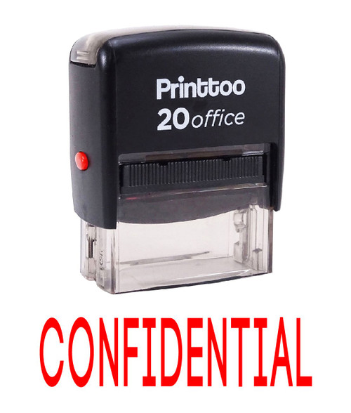 Printtoo Office Stationary Custom Stamp Confidential Self Inking Rubber Stamp-Red