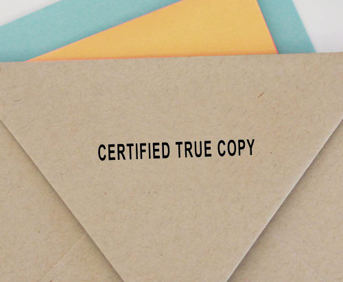 Printtoo Custom Stamp Certified True Copy Self Inking Rubber Stamp Office Stationary-Black