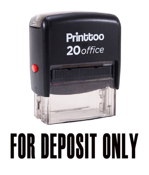 Printtoo Self Inking Rubber Stamp Office Stationary for Deposit ONLY Custom Stamp-Black