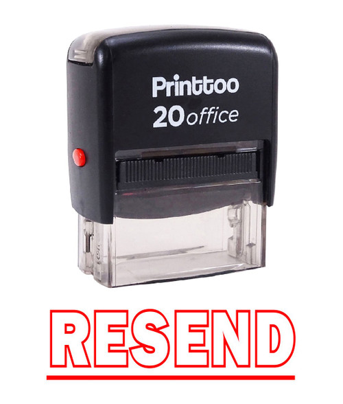 Printtoo Rubber Stamp RESEND Self Inking Office Stationary Custom Stamp-Red