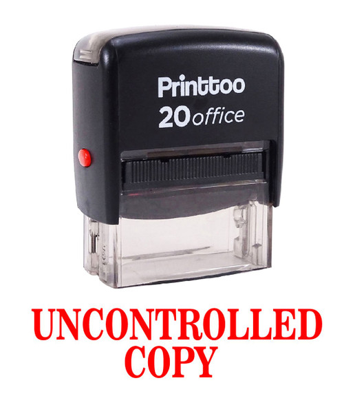 Printtoo Self Inking Rubber Stamp Office Stationary UNCONTROLLED Copy Custom Stamp-Red