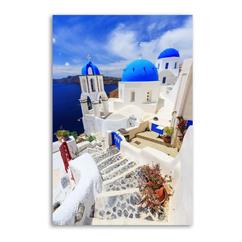 YBS Vintage Travel Poster Greece Travel Santorini Canvas Art Poster And Wall Art Picture Print Modern Family Bedroom Decor Posters 16x24inch(40x60cm)