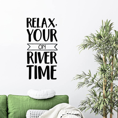 Religious Christian Gift Scripture Wall Sticker Vinyl Relax Your On River Time Wall Decals Vinyl Sticker Removable Peel and Stick Wall Decal for Nursery Bedroom Decoration Funny Birthday Gift