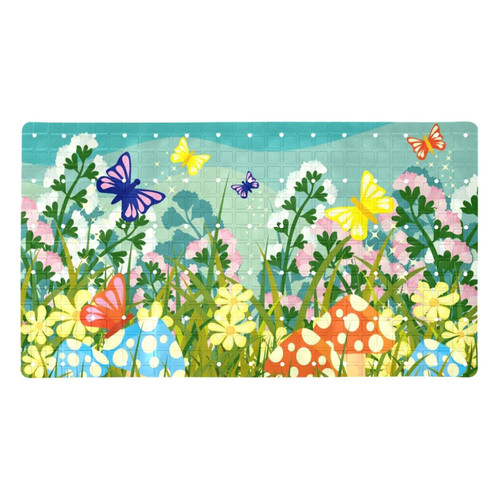 Lilibeely Bathtub Non-Slip Mat Baby Bath Tub Mat Anti-Slip with Suction Cups Butterfly Bathroom Tubs Massage Shower Mat