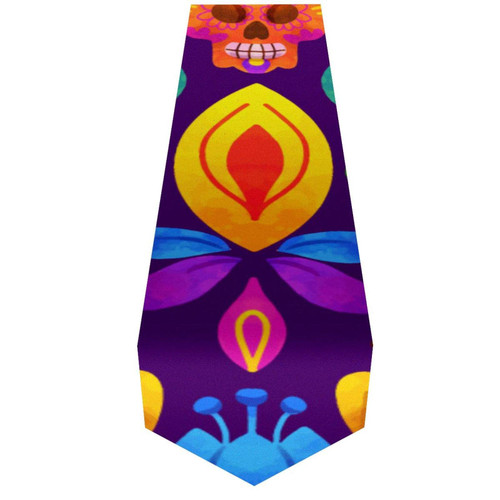 huiyueqiche Colorful Skull Table Runner for Dining Room Kitchen, Wedding, Holiday Party Table Decor 13"x70"