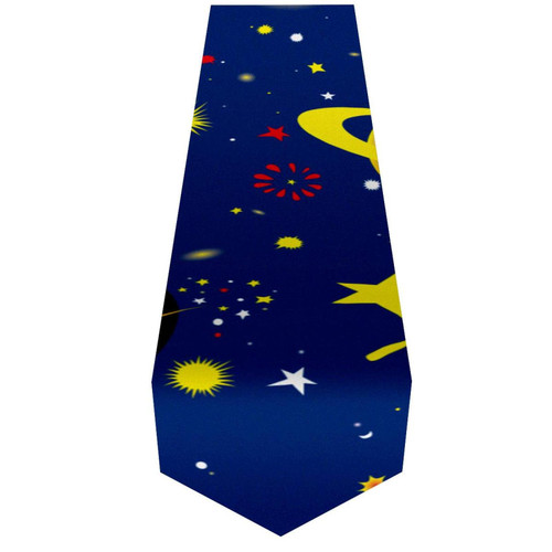 huiyueqiche Space Planet Spaceship Star Pattern Table Runner for Dining Room Kitchen, Wedding, Holiday Party Table Decor 13"x70"