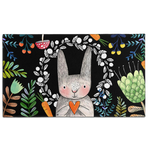 Zoeeya Easter Door Mat Outdoor Easter Bunnies Gnome Welcome Mat Easter Eggs Mat Easter Doormat Spring Door Mat Indoor Easter Bunny Doormat for Easter Home Decoration 30"x17"
