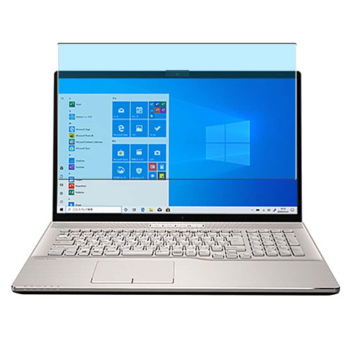 Puccy Anti Blue Light Tempered Glass Screen Protector Film, compatible with FUJITSU FMV LIFEBOOK NH75 / E3 FMVN75E3GJ 17.3" ?Active Area Cover Only? Protective Protectors Guard