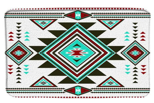 Aztec Bath Mat Southwestern Native American Navajo Tribal Ethnic Abstract Geometric Triangular Retro Boho Marocco Vintage Bathroom Mat Microfiber Memory Foam Bath Decor Rugs